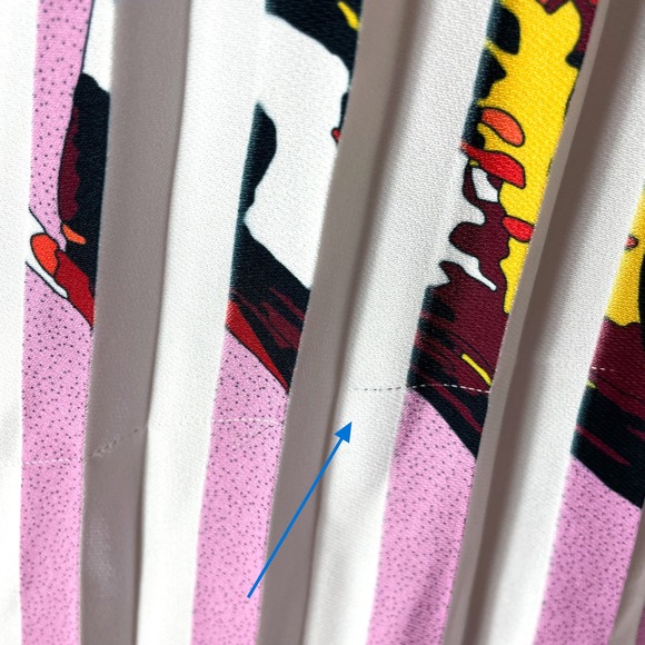 Thebe Magugu Pink Plisse Maxi Skirt Pleated Fish & Chips Print A-Line Sz S - Picture 11 of 13